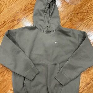 Nike Sage Green Pullover Hoodie with White Swoosh Tag